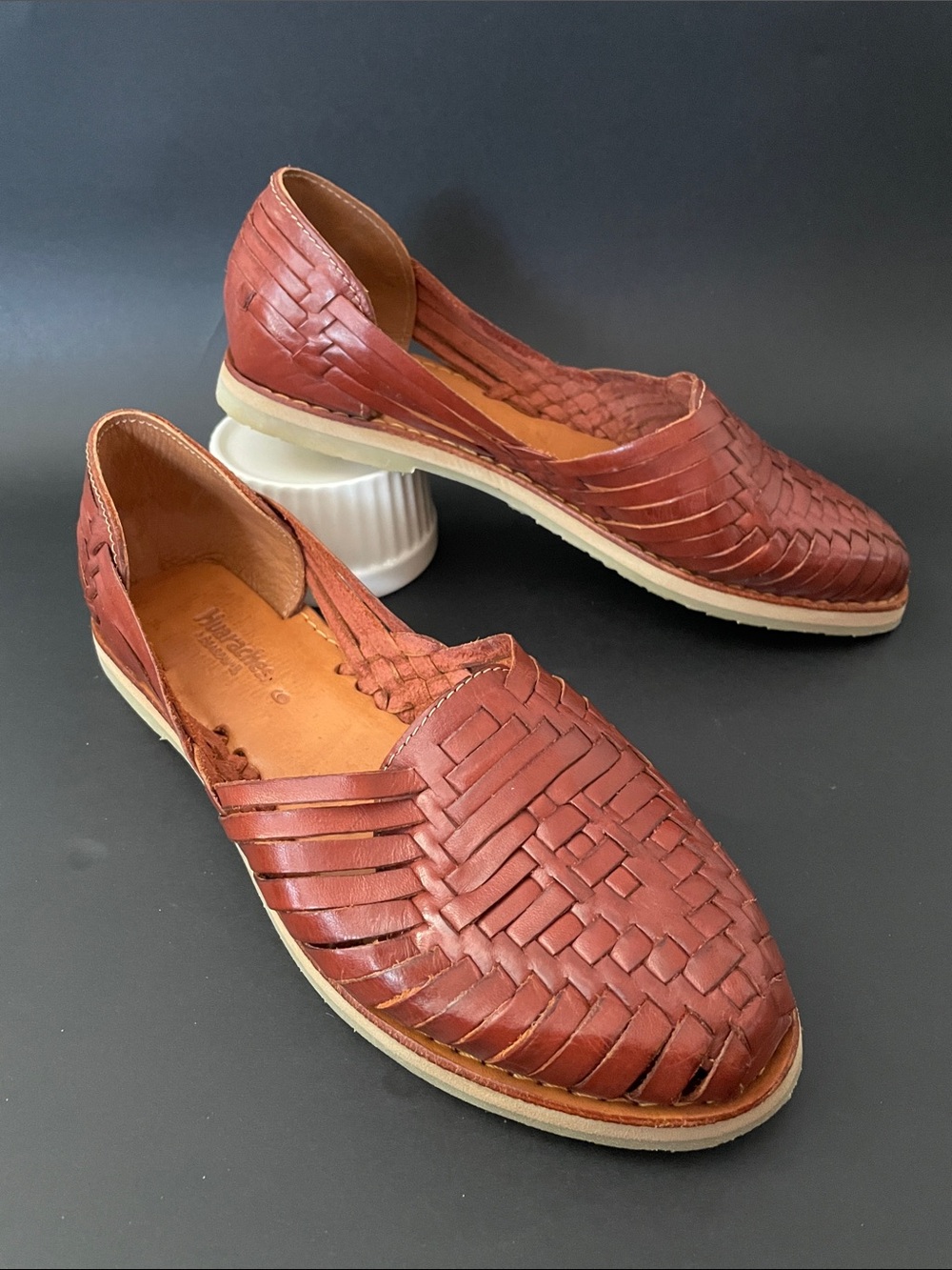 ⭐️NWOT HUARACHES BEARPAW Womens Brown Woven Leather Slip-On Coastal Boho Shoes